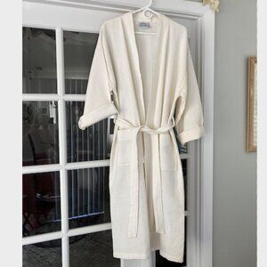 Alan Stewart Spa Collection Cream Waffle Turkish Cotton Bath Beach Robe OSFM